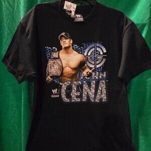 Vintage WWE Unisex John Cena Black T-Shirt Short Sleeve XL New! Never Worn.